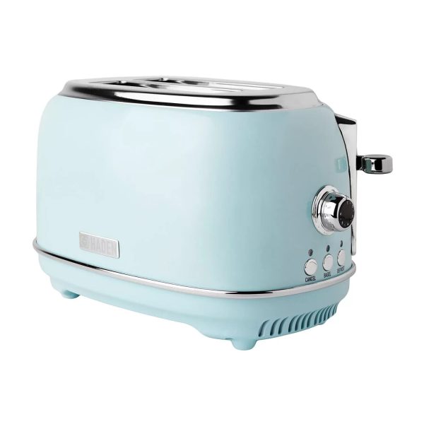 Haden 2 Slice Wide Slot Stainless Steel Bread Toaster, Turquoise & Chrome