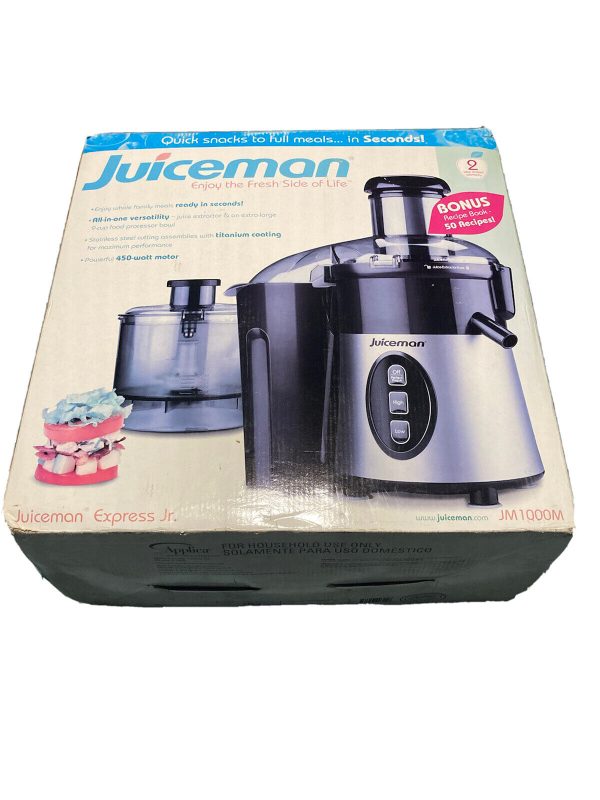 juiceman jr jm1000m juicer recent model stainless steele recipe book