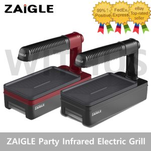 ZAIGLE Party Infrared Electric Grill Smokeless Grill BBQ Party 220V – Black/Red