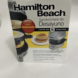 NEW in Box Hamilton Beach Electric Breakfast Sandwich Maker Silver