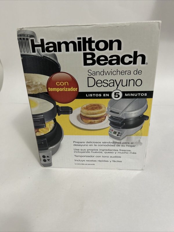 NEW in Box Hamilton Beach Electric Breakfast Sandwich Maker Silver