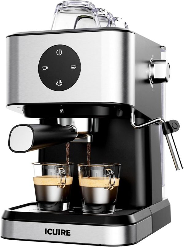 ICUIRE Espresso Machine 20 Bar With Milk Frother Steamer, Latte、Mocha、Cappuccino