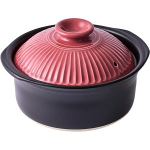 Japanese Banko Ware Ginpo Touki Donabe Earthenware Rice Cooking Pot 1200ml Pink