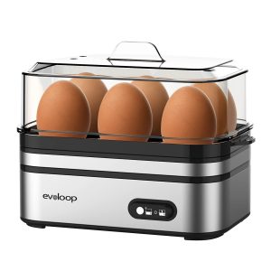 Evoloop Rapid Egg Cooker Electric 6 Eggs Capacity Soft Medium Hard Boiled