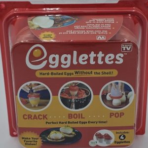 Original New Egglettes Egg Cooker Hard Boiled Eggs without the Shell 4 Egg Cups