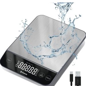 Luminary 22lb Food Scale Digital IPX6 Waterproof Rechargeable Stainless Steel