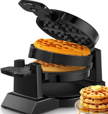 Double Waffle Maker, 1400W Rotating Belgian Waffle Iron with Nonstick Plates,…