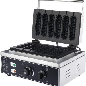 110V  1550W Nonstick Commercial Electric 6pcs Hot Dog Maker Machine Waffle Baker