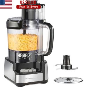 12 Cup Food Processor Stack Snap Chopper 450W BPA Free Stainless Steel Blades US