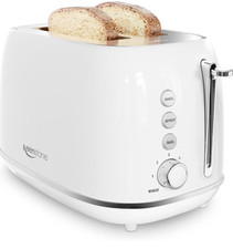 2 Slice Stainless Steel Toaster Retro with 6 Bread Shade Settings, Bagel, Cancel