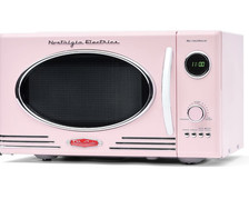 Nostalgia RMO4AQ Retro 800W  0.9cu.ft. Countertop Microwave Oven – Pink