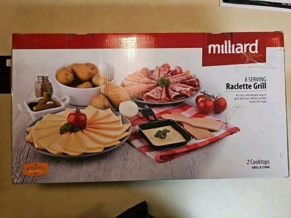 Milliard Raclette Grill for Eight (8) People, Includes Granite Cooking Stone