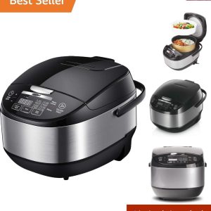 Elegant Fuzzy Logic Rice Cooker – 24-Hour Timer, Auto Warm & 11 Cooking Options