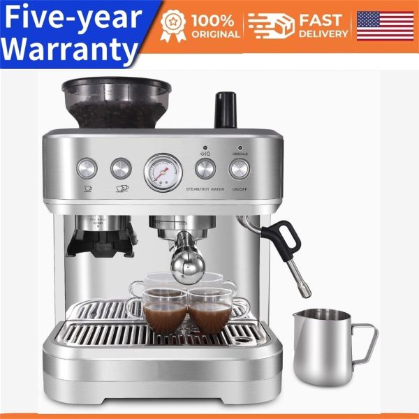 Espresso Coffee Machine Espresso Cappuccino Maker W/ 60 oz Removable Water Tank