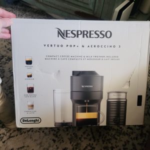 Nespresso Vertuo Pop+ Coffee Machine with Aeroccino Frother by De’Longhi