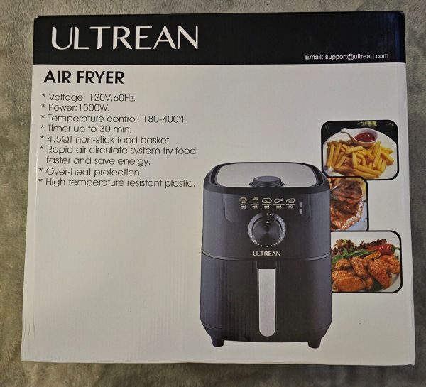 Ultrean Air Fryer – 4.5 Quart Electric Hot Air Fryers Oven Cooker