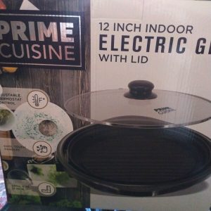 Prime Cuisine ELECTRIC GRILL w/LID Indoor Non Stick – Hot Plate – New in Box