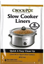 Crock-Pot Slow Cooker Liners Fits 3-7 Quart Cookers 6-Pack Quick & Easy Cleanup