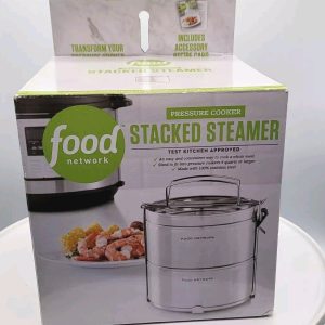 Food Network Pressure Cooker Stacked Steamer. Fits 6 Quart Or Larger.New In Box.