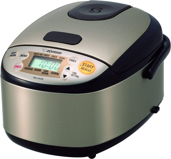 NS-LHC05 Micom Rice Cooker & Warmer, Stainless Dark Brown, 3 Cups Uncooked