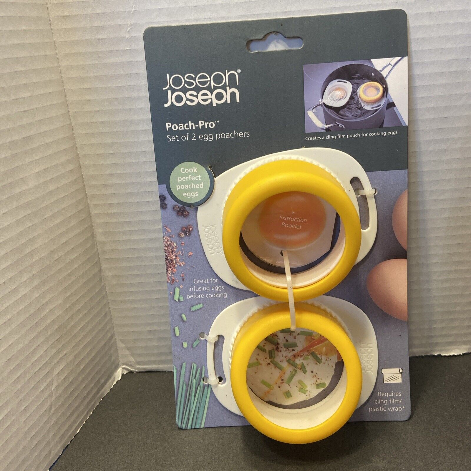 *NEW* Joseph Joseph Poached Egg Cooker Poach Pro Yellow 2 Pack 20113