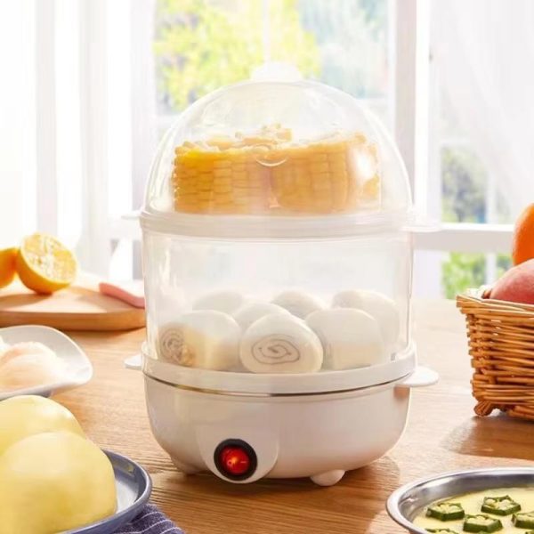 Multifunctional Electric Egg Cooker Double-Layer Boiled Egg Steamer Appliance