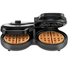 Double Waffle Maker, 2 at a Time 6-Inch Belgian Waffle Maker with Mess Free M…