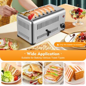 6 Slice Commercial Conveyor Toaster Stainless Steel Bread Toaster Baking Machine