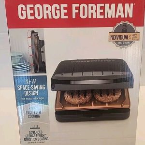 GEORGE FOREMAN Classic Plate Indoor Non Stick Grill Panini Steaks Hamburgers NIB