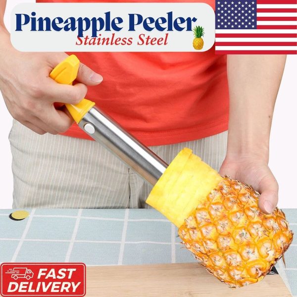 Stainless Steel Pineapple Peeler, Spiral Cutter & Corer – Kitchen Fruit Tool