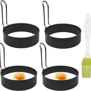 4 Pack Stainless Steel Eggs Maker Non Stick round Egg Cooker for Cooking Cooking