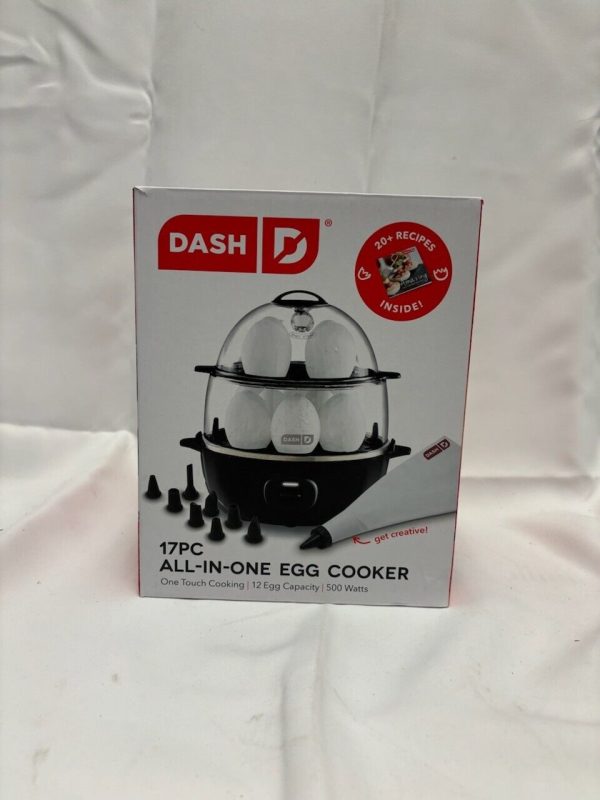 Dash Steam 17Pc All in one egg cooker 12 egg capacity 500 watts 20+ Recipe Guide