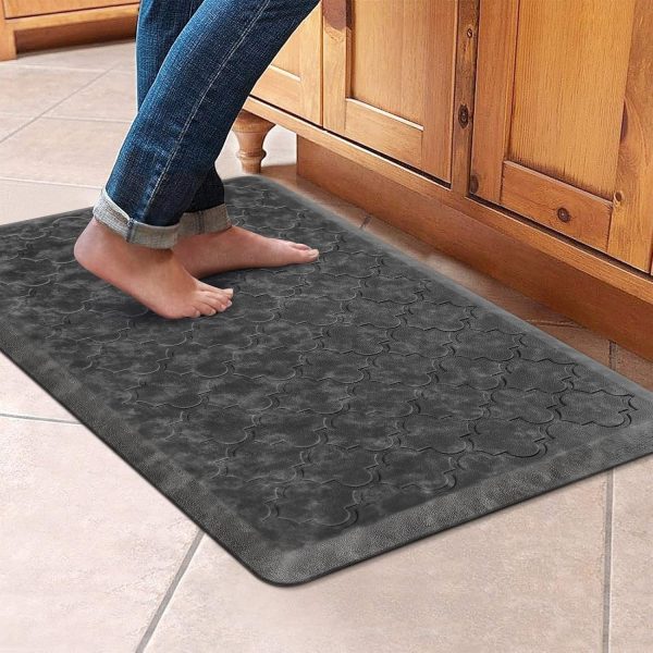 Cushioned Anti-Fatigue Kitchen Mat, 17.3″X28″, Non-Slip Waterproof Foam, Grey