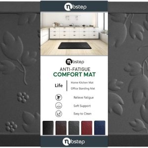 Anti Fatigue Mats Kitchen Floor 3/4″ Cushioned Memory Foam 17″ x 32″ Gray