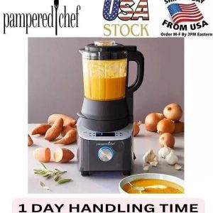 Pampered Chef 100125 Deluxe Cooking Blender – Black