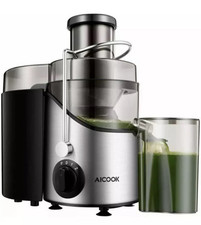 Aicook Juicer AMR526: Machine with 3” Wide Mouth, 3 Speed Centrifugal – Silver