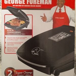 Original GEORGE FOREMAN Family Size BLACK ELECTRIC GRILL Model GR20B BRAND NEW