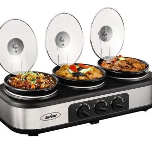 **Triple Slow Cooker 3×1.5 Quart Electric Slow Cooker Buffet