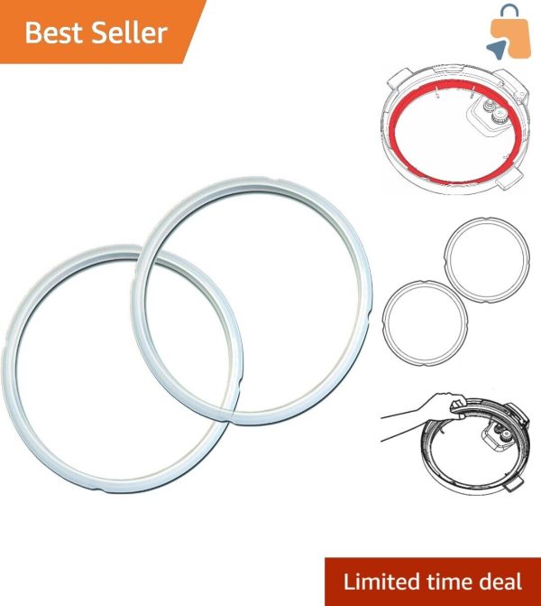 High-Performance 2-Pack Sealing Rings for Electric Pressure Cookers, 8 Quart