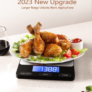 Food Scale -33Lb Digital Kitchen Scale for Food Ounces Grams Rechargeable 304