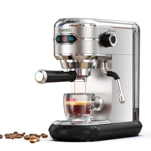 HiBREW Compact Coffee Machine with Milk Frothing System  Control 19Bar H1M6