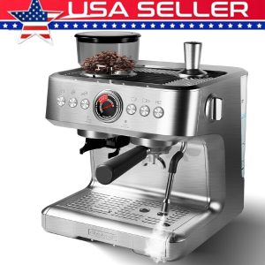 1500W Semi-Automatic Espresso Coffee Machine, 20 Bar Coffee Maker with Grinder