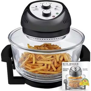 Big Boss 16Qt Air Fryer 1300W Oil Less Convection Rotisserie Black Granitestone