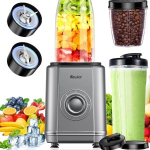 1200W Blender for Shakes and Smoothies,VEWIOR Personal Blender with 6-Edge Blade