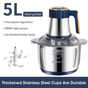 Electric Meat Grinder 304 Stainless Steel Food Processors Crusher Multifunctiona