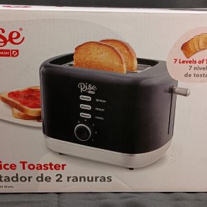 Rise by Dash RTT200GBBK06 Toaster  Black 2-Slot  NIB Open Box