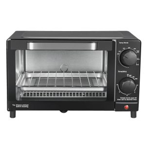 4 Slice Toaster Oven with 3 Settings, includes Baking Rack and Pan, Black, New