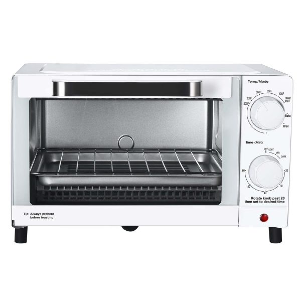 Mainstays 4 Slice Toaster Oven with 3 Settings, includes Baking Rack and Pan