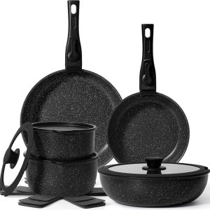 Pans Set Non Stick, Cookware Sets with Detachable Handle, Nonstick