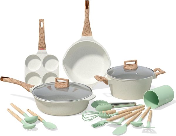 Aluminum Pots and Pans Set Nonstick, Kitchen Cookware Set, 16 Pieces